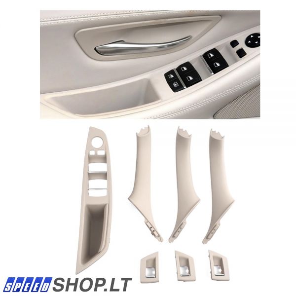 BMW 5 (F10-F11) vidinių durų rankenų komplektas (Balta)
