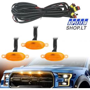 Universalus priekinių grotelių led apšvietimas gabaritas