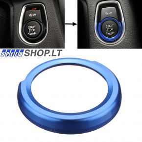 BMW START STOP mygtuko apdaila mėlyna