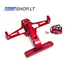 Moto universalus Led numerių laikiklis raudonas