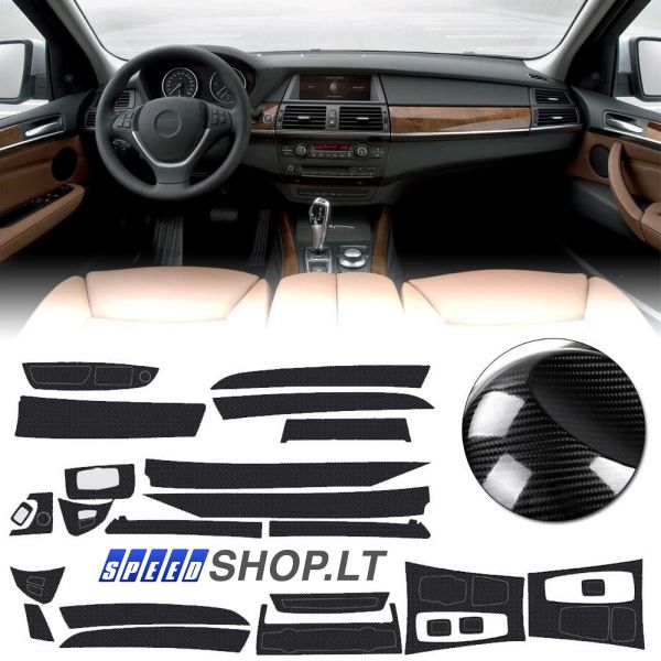 BMW E70 X5 Carbon salono lipdukai