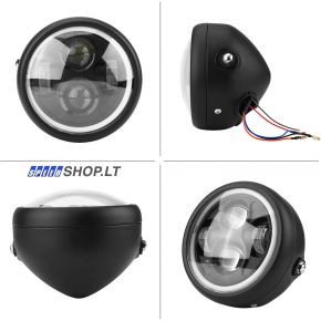 Universalus motociklo priekinis žibintas Cafe Racer