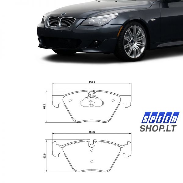 BMW 5 (E60-E61) priekinės stabdžių kaladėlės