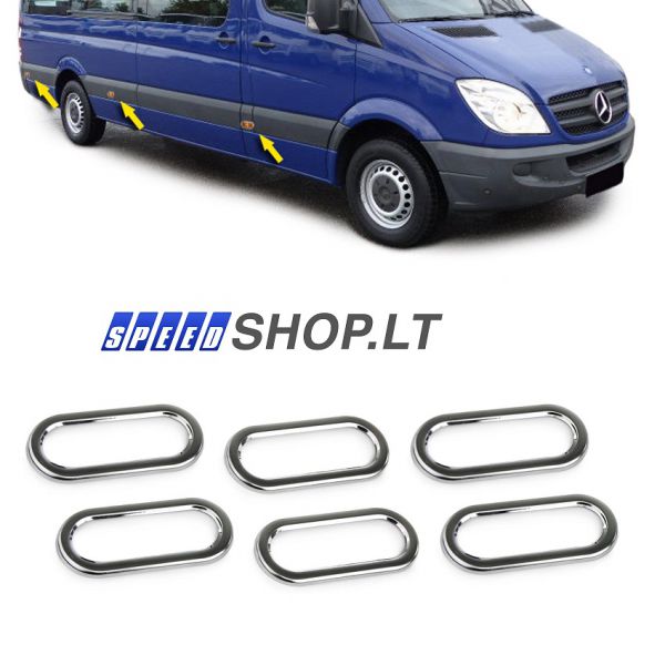 VW Crafter Mercedes Sprinter W906 chromuoti gabaritų apvadai